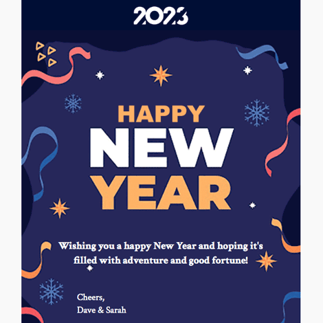 New Year Wishing Well Confetti eCard